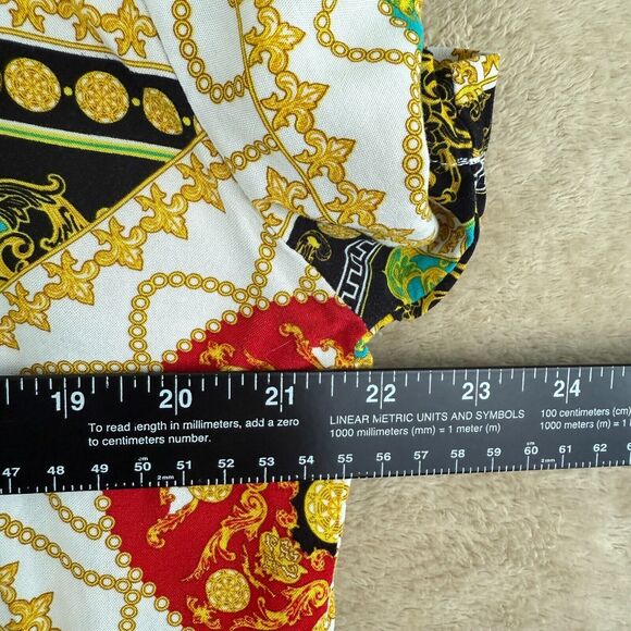 Forever 21 Button Down Shirt Mens L White Black Baroque All Over Print Viscose - Picture 9 of 12